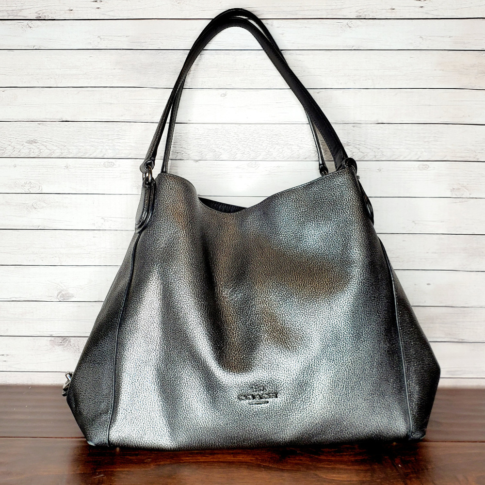 Coach Edie 31 Gunmetal Leather Shoulder Bag